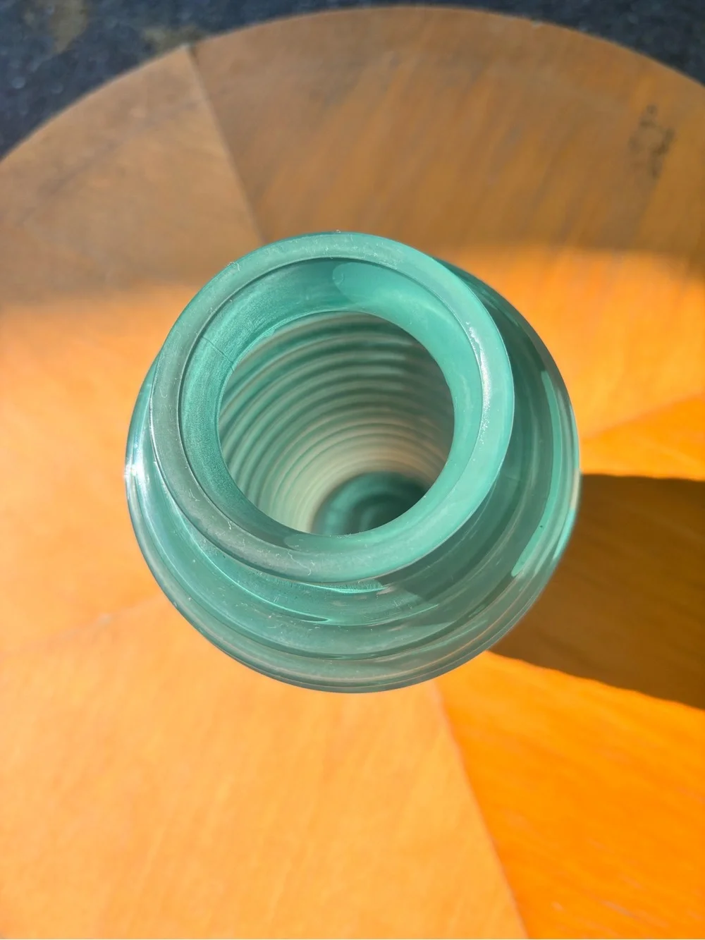 VINTAGE GREEN BEEHIVE ART-DECO INSPIRED VASE.